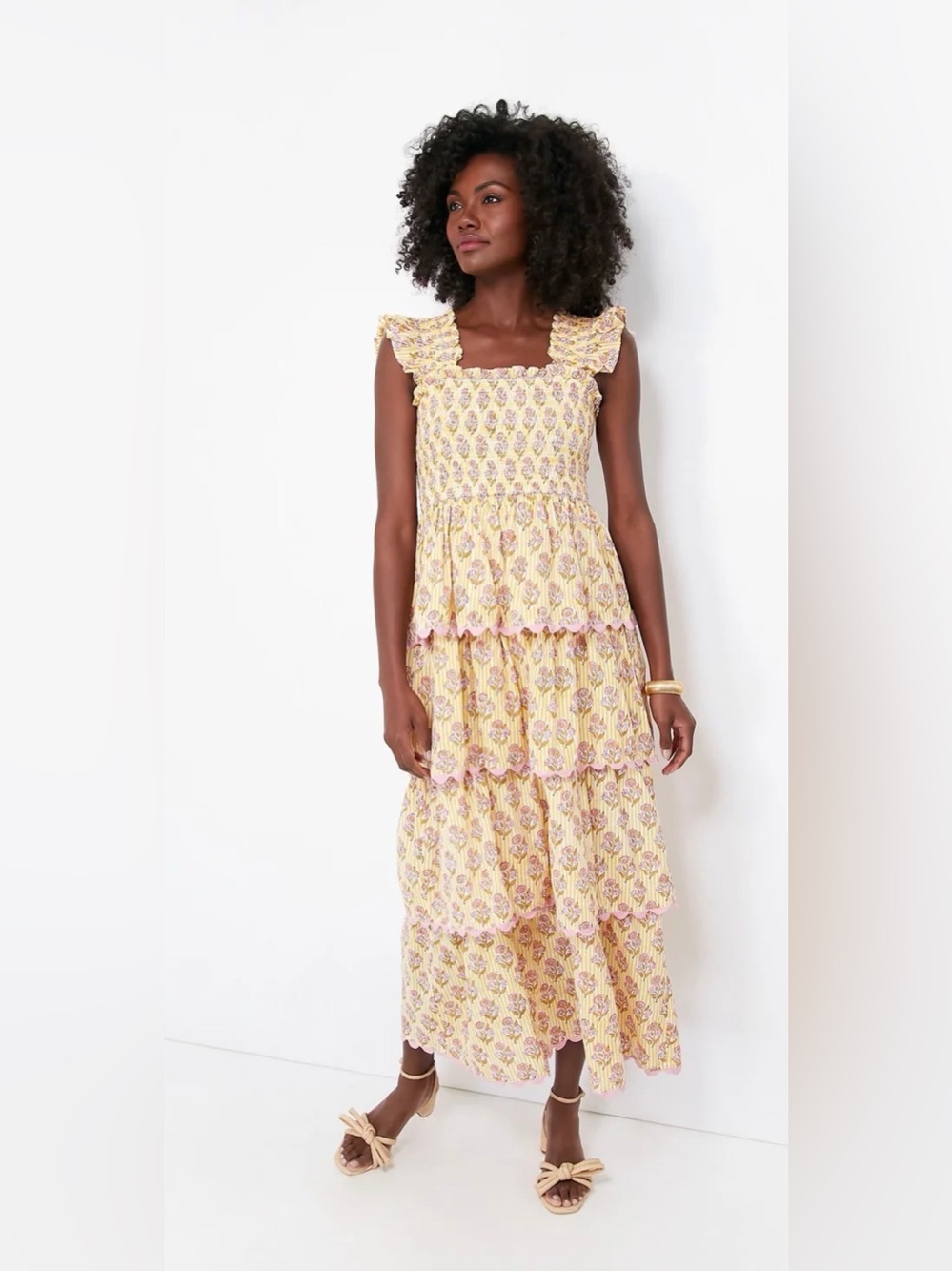 Saylor Teodora Pink Lemonade Floral Maxi Dress S